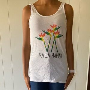 RVCA tank top white bird of paradise M